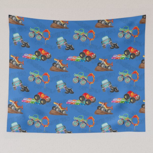 Item preview, Monster Truck Stunts Blue designed and sold by SamAnnDesigns.