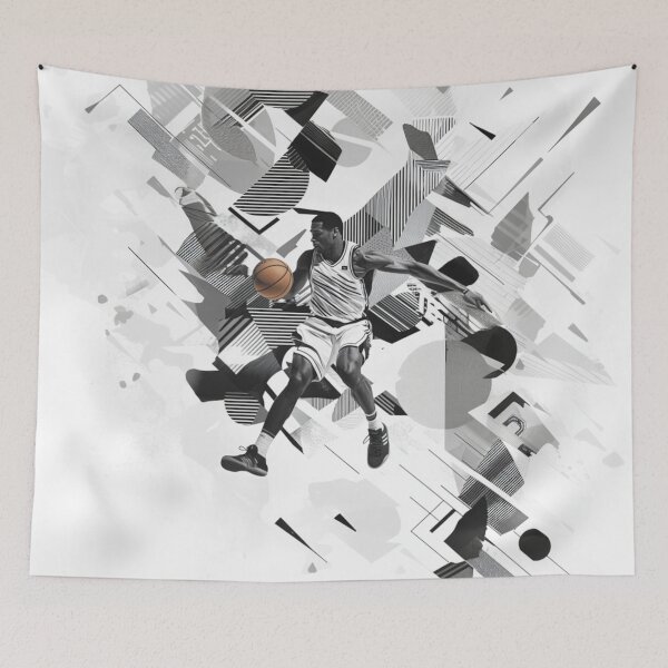 Item preview, Point guard making a pass amidst geometric patterns Active Outdoors Inspired Art designed and sold by CDC40.