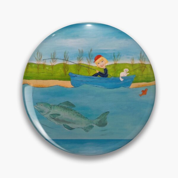 Item preview, “Fishing Buddies for Life” – Funny Cartoon T-Shirt with Girl, Dog & Giant Fish designed and sold by MaPerle.