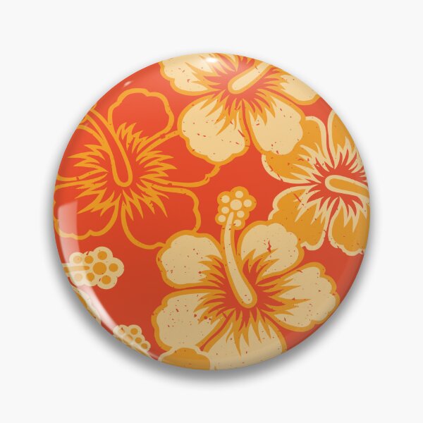 Item preview, Vintage Hawaiian Orange Hibiscus Flower Pattern designed and sold by analogdreamz.