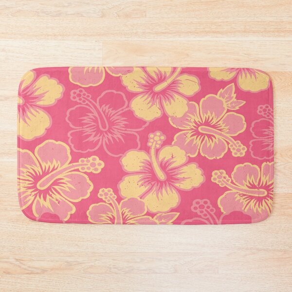 Item preview, Vintage Hawaiian Pink Hibiscus Flower Pattern designed and sold by analogdreamz.