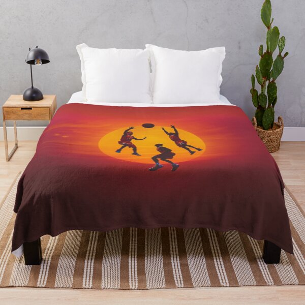 Item preview, Sunset gradient backdrop with basketball players in mid-air Active Outdoors Inspired Art designed and sold by CDC40.