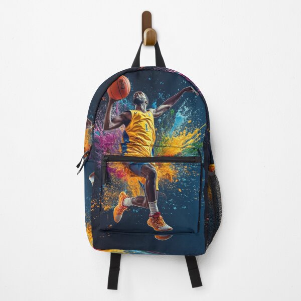 Item preview, Basketball player kicking up splashes of colour during a jump shot Active Outdoors Inspired Art designed and sold by CDC40.