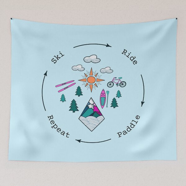 Item preview, Ski, Ride Paddle, Repeat - Blue designed and sold by nomadraconteur.