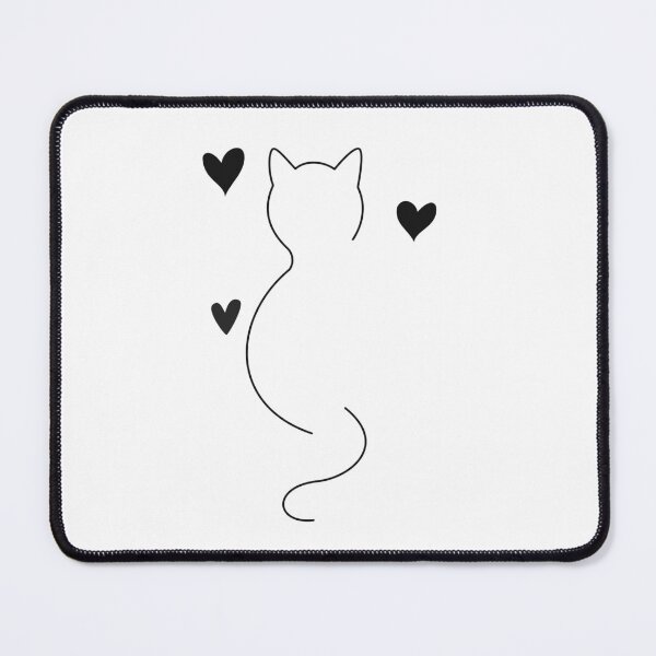 Item preview, Cute cat line drawing, with three hearts designed and sold by zrzoor.
