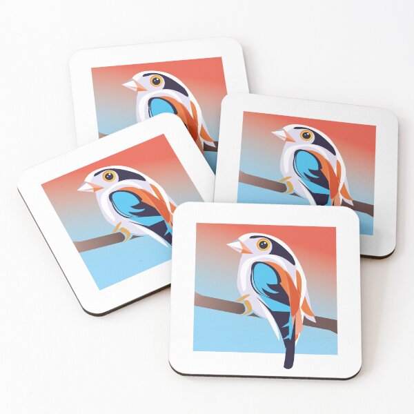 Item preview, Colorful Birdie (Blue and Red) designed and sold by poppypaperworks.