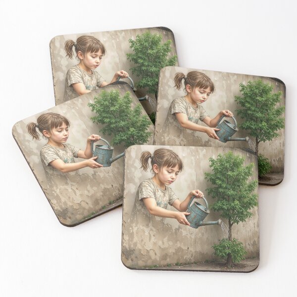 Item preview, Girl With A Watering Can Mural designed and sold by Maria Dryfhout.
