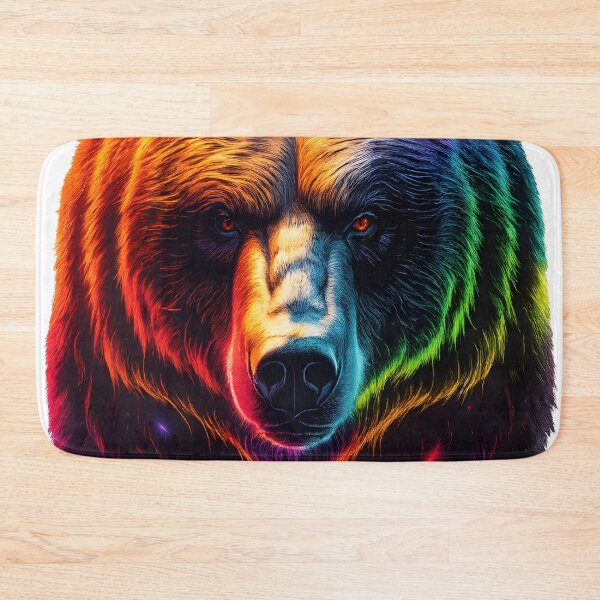 Item preview, Pride Rainbow Bear Face - LGBTQ Bear in Neon Cosmic Colors designed and sold by WarFX Designs.