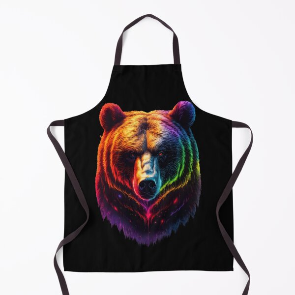 Item preview, Pride Rainbow Bear Face - LGBTQ Bear in Neon Cosmic Colors designed and sold by WarFX Designs.