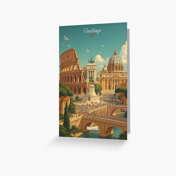 Item preview, Greetings from ROME ITALY - Modern Colorful City View designed and sold by Earth Celebration Designs.