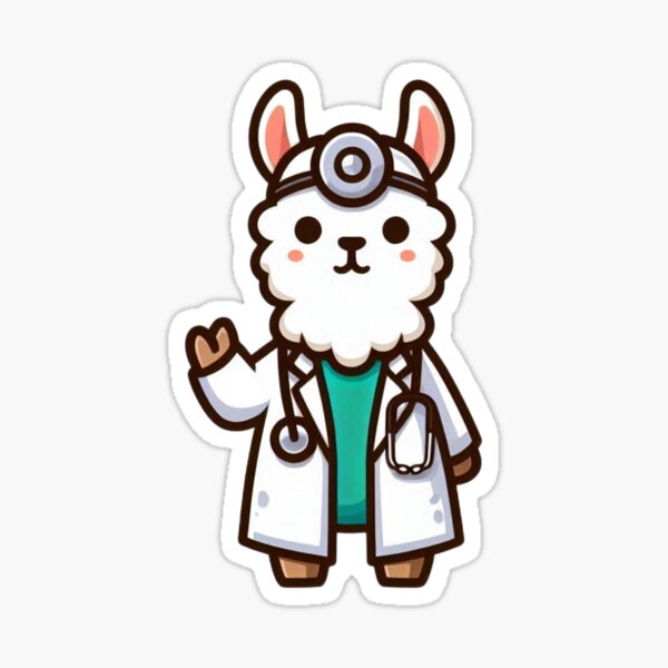Item preview, Dibujo animado de un médico llama: arte divertido de un médico animal designed and sold by Confuzz1ed.
