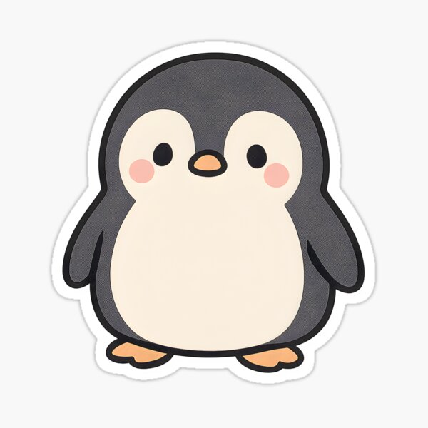 Aperçu de l'œuvre Pingouin kawaii mignon aux joues roses créée et vendue par EriErii.