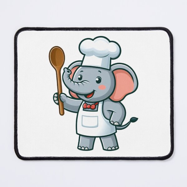 Aperçu de l'œuvre Chef éléphant - Adorable animal de dessin animé en cuisine créée et vendue par Confuzz1ed.