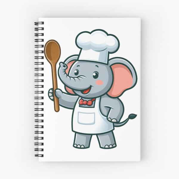 Aperçu de l'œuvre Chef éléphant - Adorable animal de dessin animé en cuisine créée et vendue par Confuzz1ed.