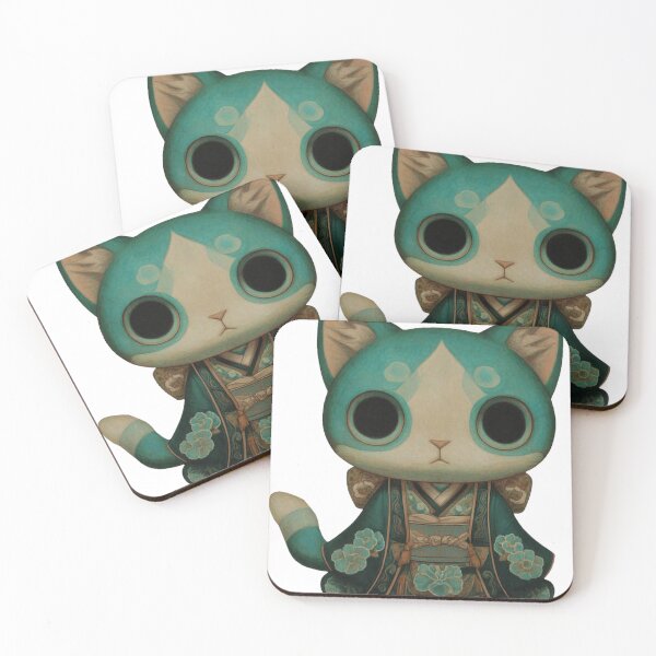 Item preview, Regal Kimono Cat in Teal designed and sold by pastel.moonwave.