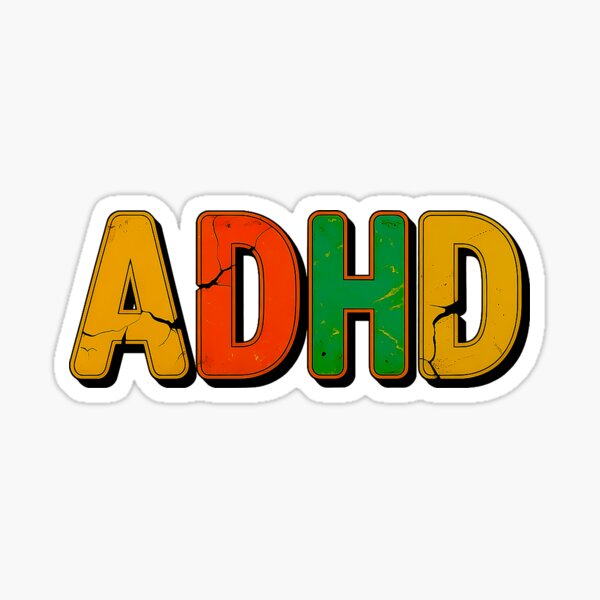 Item preview, ADHD Bold Retro Mental Health Awareness Shirt designed and sold by Amanda's Factory.