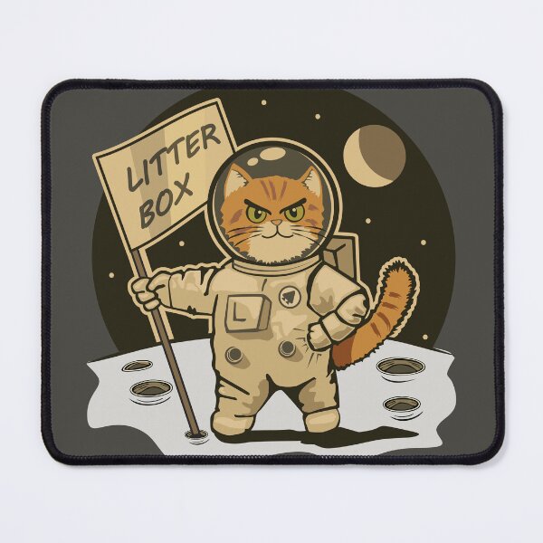 Item preview, Funny Space Cat Astronaut Planting Litter Box Flag designed and sold by Pondercup.