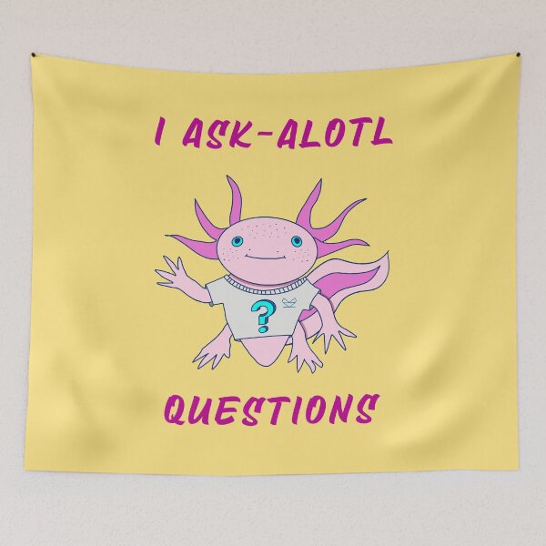 Item preview, Curious Axolotl: Ask-a-Lotl Questions designed and sold by nomadraconteur.