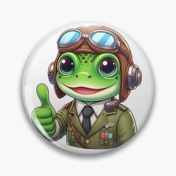Item preview, Frog Pilot - Flying Cartoon Animal designed and sold by Confuzz1ed.