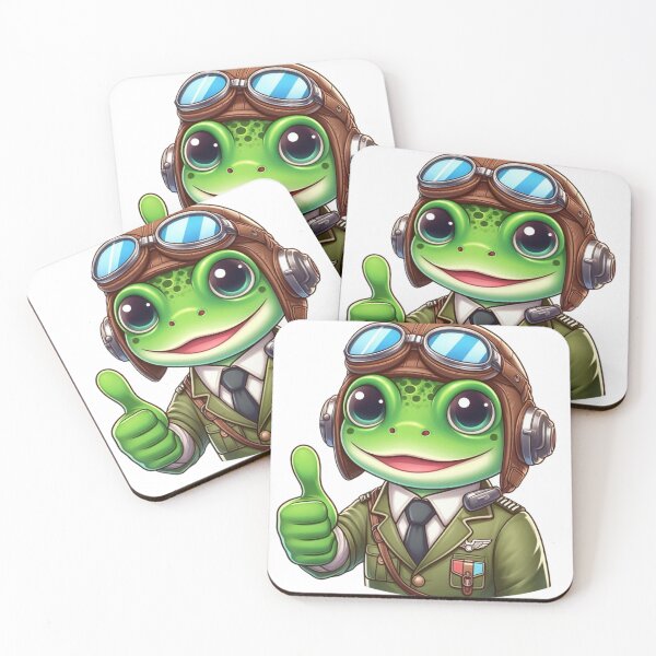 Item preview, Frog Pilot - Flying Cartoon Animal designed and sold by Confuzz1ed.