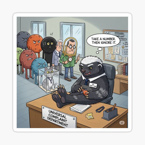 Item preview, universal complaint department designed and sold by Psych0Rabb1t.