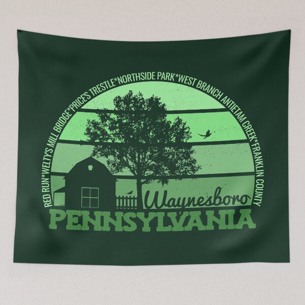 Item preview, Waynesboro Pennsylvania Sunset Retro Vintage Local Pride Logo designed and sold by CRHPOD20.