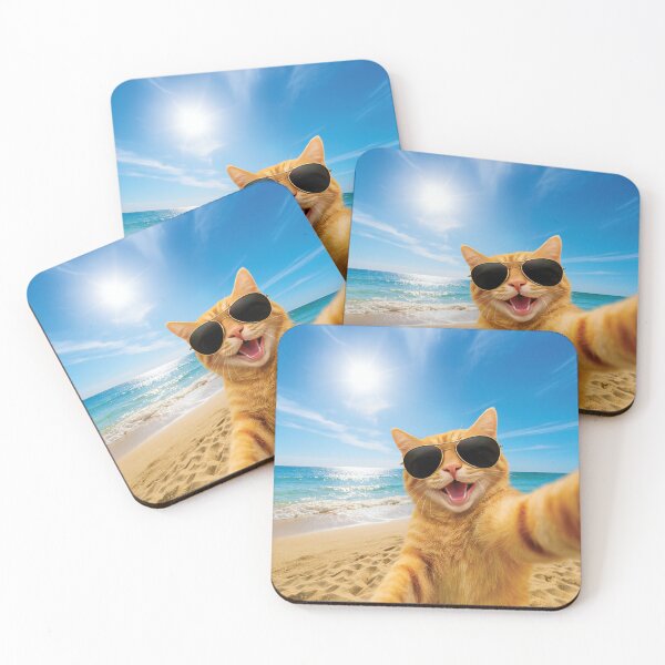 Item preview, Cute Funny Cat Selfie at the Beach  designed and sold by MO DESIGNS.