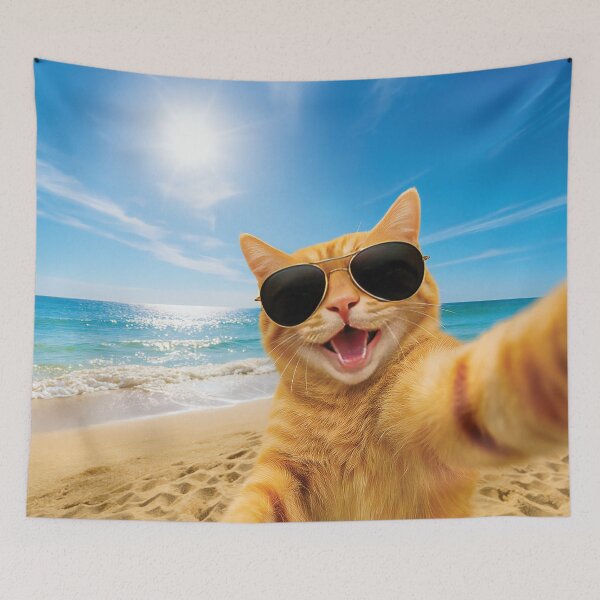 Item preview, Cute Funny Cat Selfie at the Beach  designed and sold by MO DESIGNS.