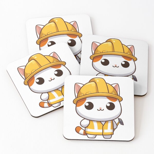 Item preview, Cat Construction Worker - Builder Cartoon Animal designed and sold by Confuzz1ed.