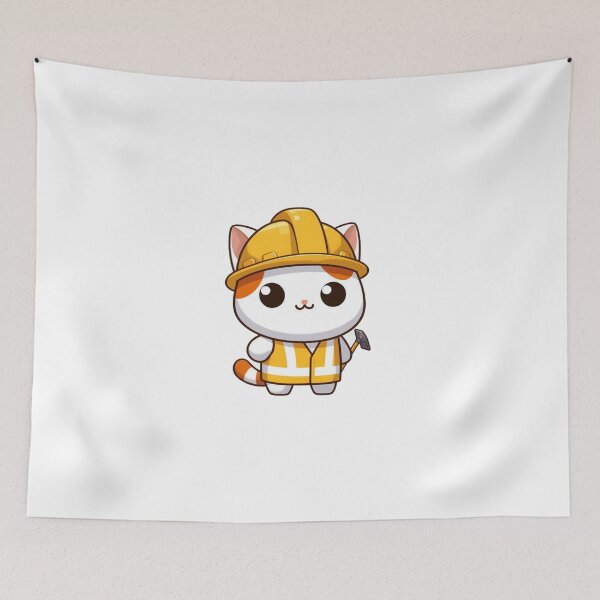 Item preview, Cat Construction Worker - Builder Cartoon Animal designed and sold by Confuzz1ed.