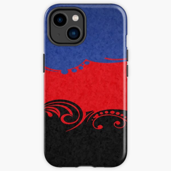 Fancy Swooped and Swirled Polyamory Pride Flag Background iPhone Tough Case