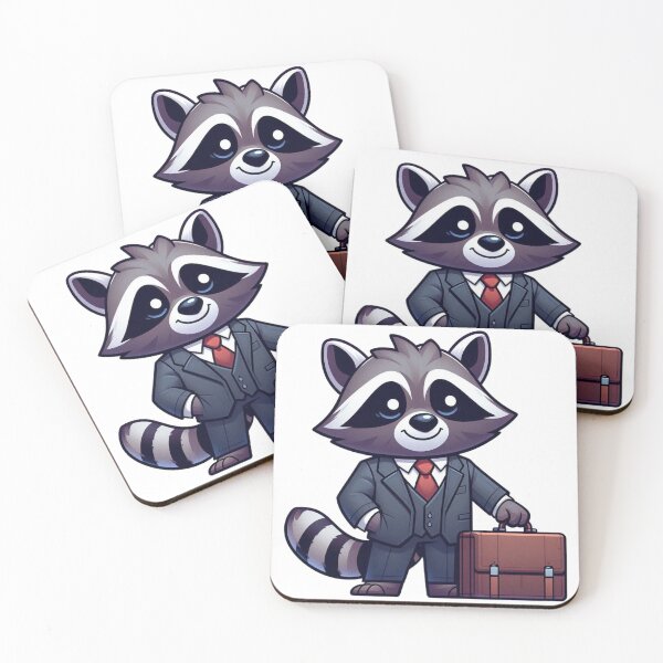 Item preview, Raccoon Businessman - Office Cartoon Animal designed and sold by Confuzz1ed.