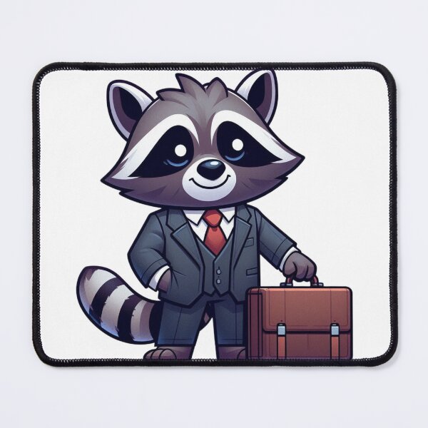 Item preview, Raccoon Businessman - Office Cartoon Animal designed and sold by Confuzz1ed.