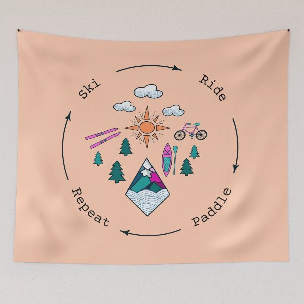 Item preview, Ski, Ride Paddle, Repeat - Pink designed and sold by nomadraconteur.