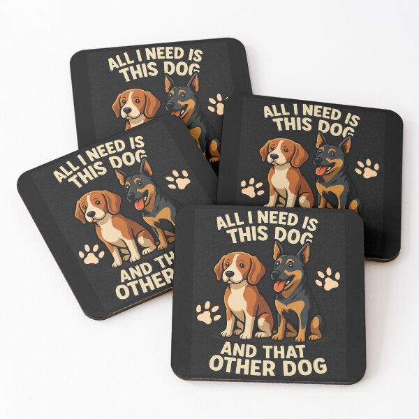 Item preview, All I Need Is This Dog… And That Other Dog – Funny Cartoon Dog Lover Design designed and sold by Slubor.