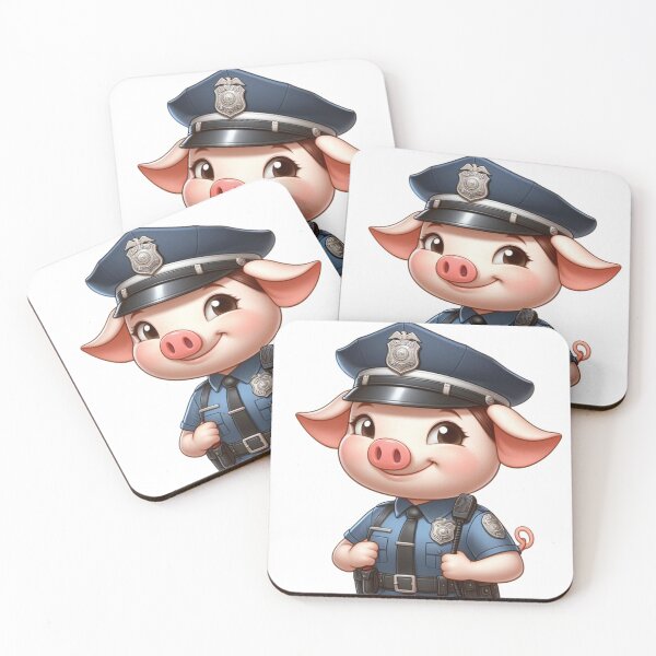 Item preview, Pig Police Officer - Law Cartoon Animal designed and sold by Confuzz1ed.