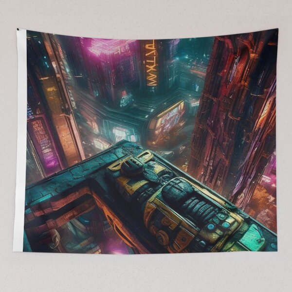 Item preview, Cyberpunk Cityscape 3 - Sci Fi Art concept designed and sold by Delerat7.