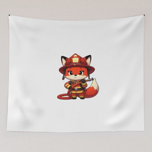Item preview, Firefighter Fox - Brave Cartoon Animal Hero designed and sold by Confuzz1ed.