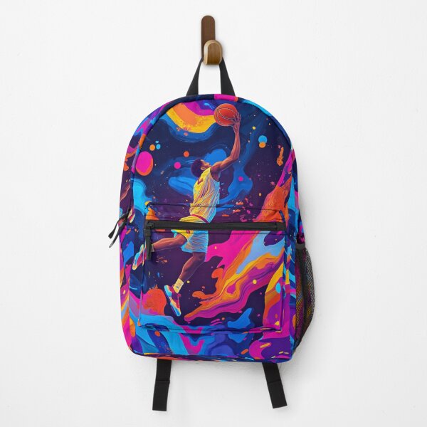 Item preview, Psychedelic twist on a basketball scene with bold colours and abstract shapes Active Outdoors Inspired Art designed and sold by CDC40.