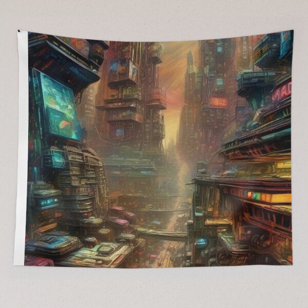 Item preview, Cyberpunk Cityscape 7 - Sci Fi Art concept designed and sold by Delerat7.