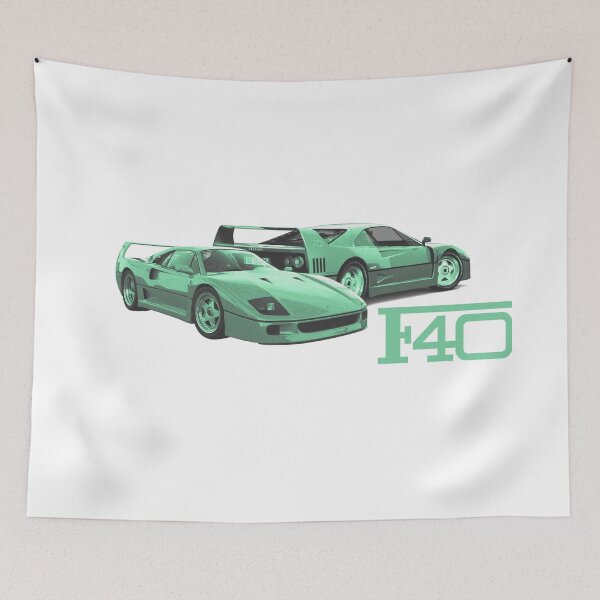 Item preview, Ferrari F40 Green Neon Retro Supercar Art designed and sold by thundergearshop.