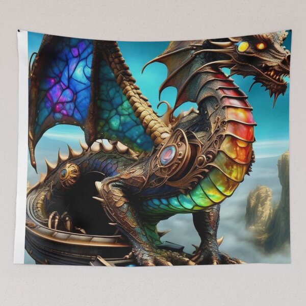 Item preview, Stained Glass Dragon - Dark Fantasy Art concept designed and sold by Delerat7.