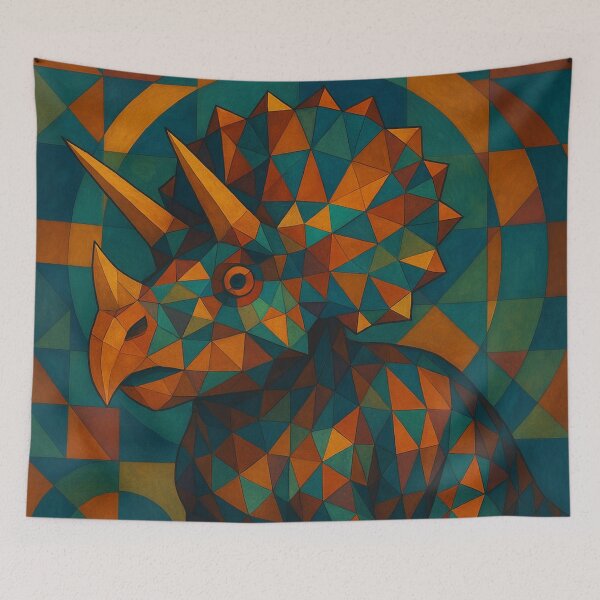 Item preview, Modern Prehistoric Geometric Triceratops designed and sold by JonelleTshirts.