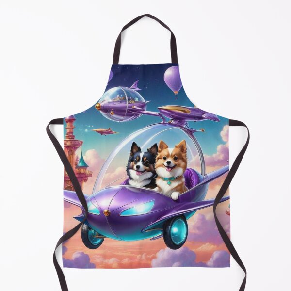 Item preview, Purple Winged Car Carrying Dogs Among Clouds And Castles  designed and sold by Melantari Vizuns.
