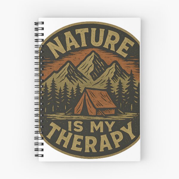 Item preview, Nature Is My Therapy - Vintage Camping Quote with Mountains and Tent Illustration designed and sold by WarFX Designs.
