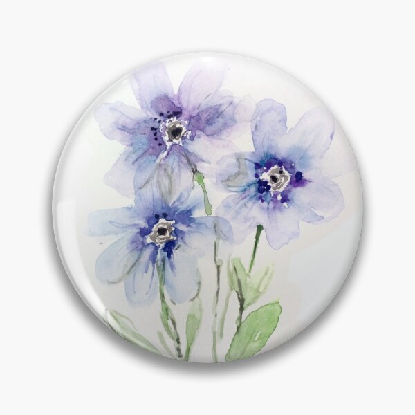 Item preview, Translucent Blue Watercolor Flowers designed and sold by Kara Draws.