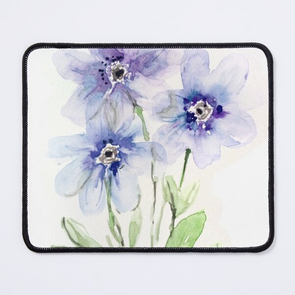 Item preview, Translucent Blue Watercolor Flowers designed and sold by Kara Draws.