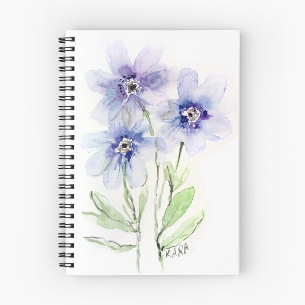 Item preview, Translucent Blue Watercolor Flowers designed and sold by Kara Draws.