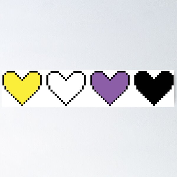 Item preview, nonbinary pride pixel hearts designed and sold by Her-XP.