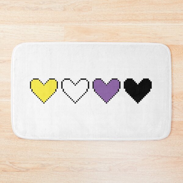 Item preview, nonbinary pride pixel hearts designed and sold by Her-XP.
